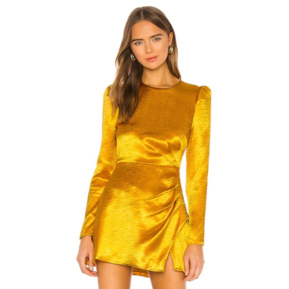 House of Harlow 1960 Dresses & Skirts - House of Harlow 1960 x REVOLVE Krisha Mini Dress in Yellow Gold NWT Size S